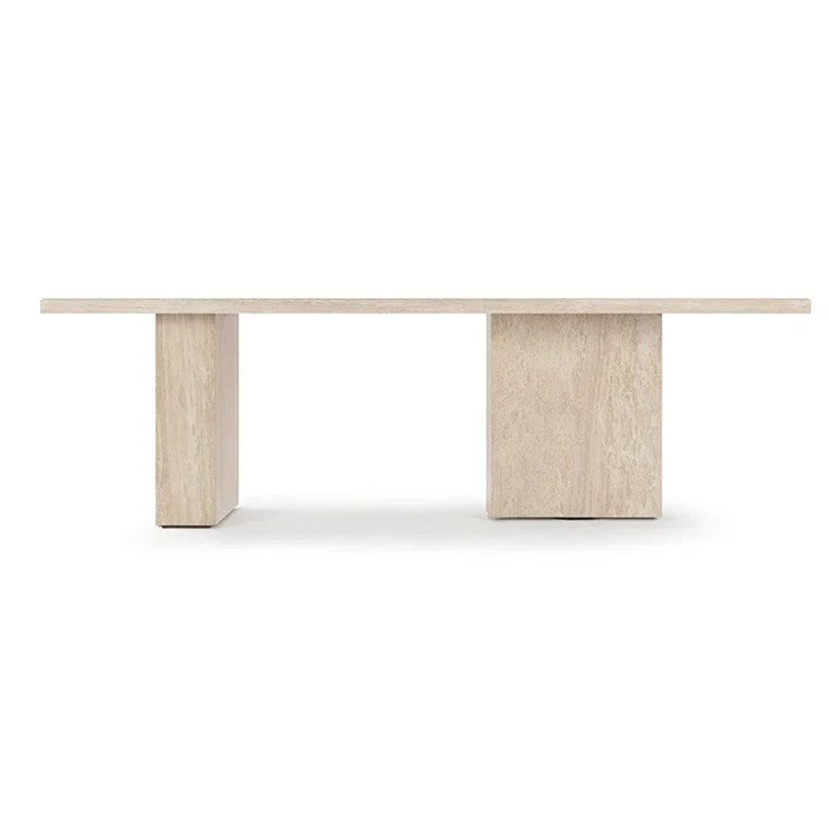 New Beige Wood Grain Natural Long Dining Table